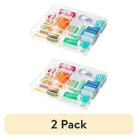 (2 pack) The Home Edit 10 Piece Bath Storage Edit Clear Plastic Modular Storage System Clear | Walmart (US)