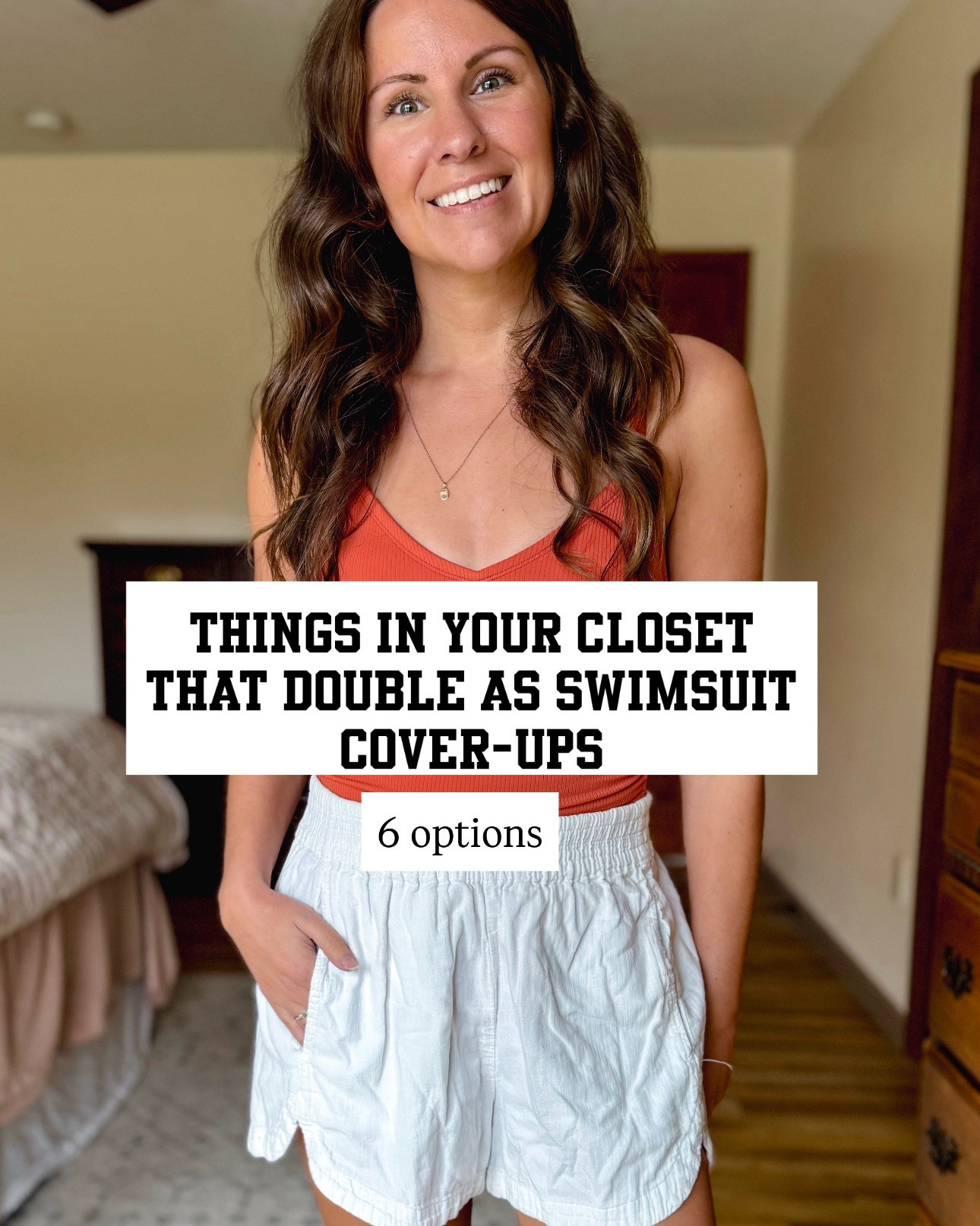 Six options from your closer that phone as swimsuit coverups:
I’m wearing a size xs in this swimsuit

1. Linen shorts (mine are older, so I linked similar)
2. A flowy dress (size xs)
3. Linen pants (size xs)
4. An oversized tee shirt (size small—use marissa20 for $$ off)
5. Cotton/linen overalls (mine are older, I linked similar)
6. Denim shorts (size 0)
7. A linen/cotton button up (mine is older, I linked similar)

#LTKSummerEdit #LTKSwim #LTKPetite