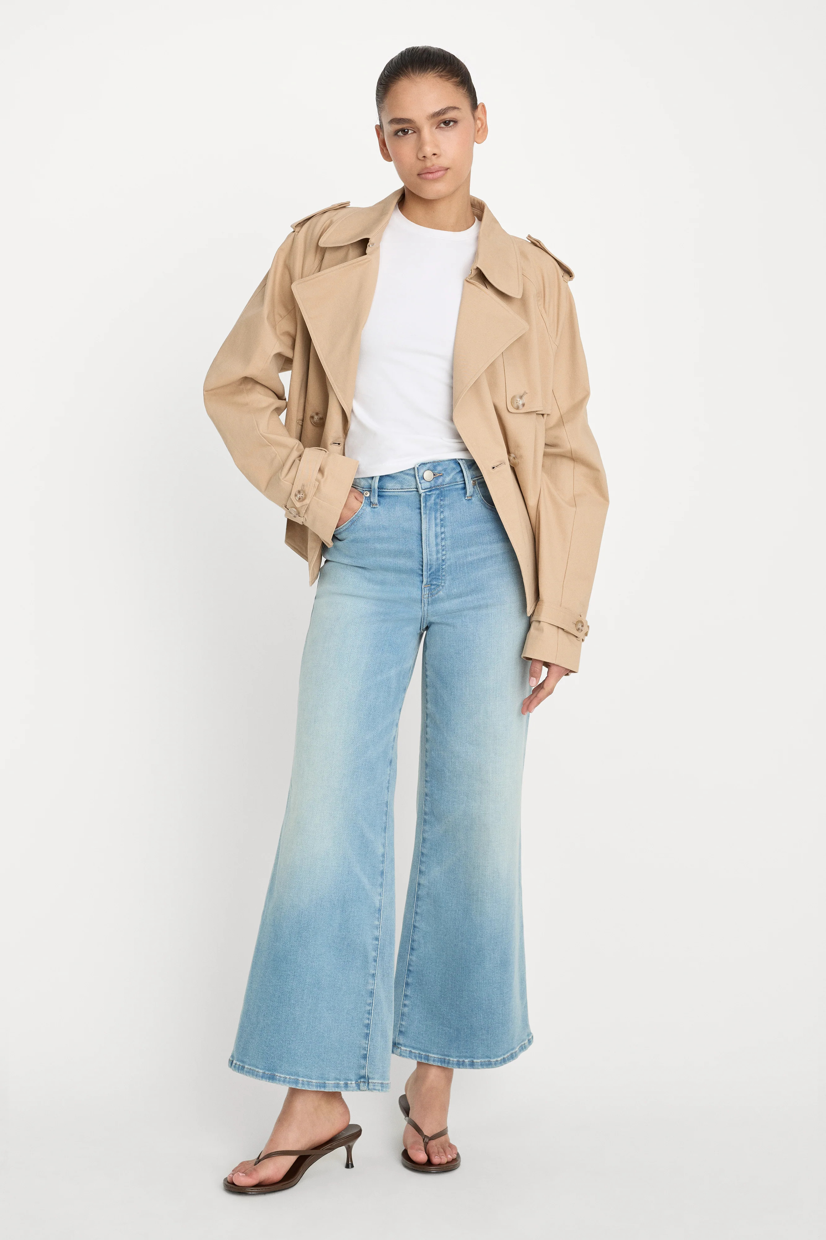 SOFT TECH GOOD WAIST PALAZZO CROPPED JEANS | INDIGO1225 - GOOD AMERICAN | Good American