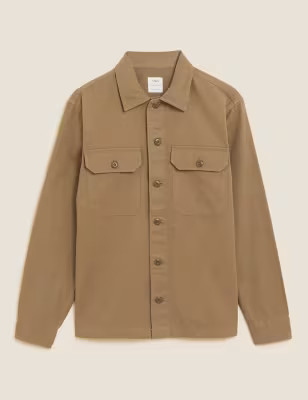 Pure Cotton Garment Dyed Overshirt | M&S Collection | M&S | Marks & Spencer (UK)