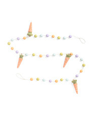 6ft Carrot Garland With Wooden Poms | Marshalls