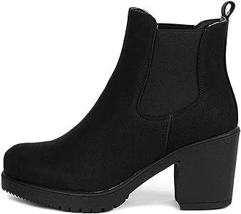 DREAM PAIRS Women's FRE High Heel Chelsea Style Ankle Bootie | Amazon (US)