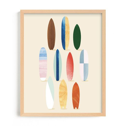 Surfboard Pose Framed Wall Art by Minted for West Elm Kids | West Elm (US)