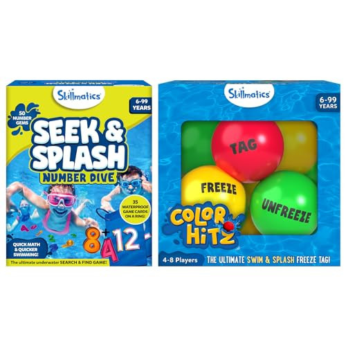 Skillmatics Seek & Splash Number Dive & Color Hitz Bundle, Perfect for Swimming Pool & Summer Fun for Kids, Gifts for Girls and Boys Ages 6 & up | Amazon (US)