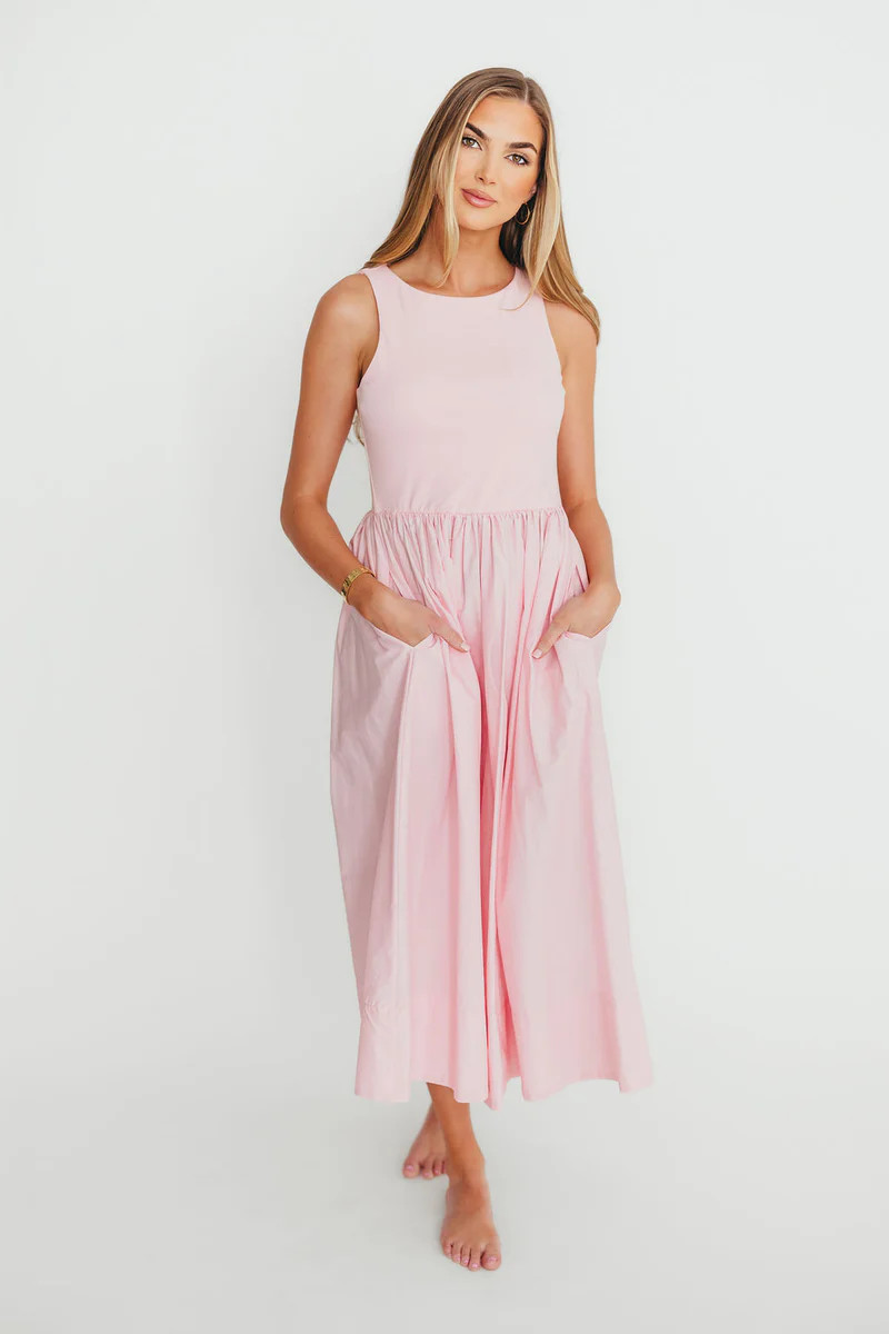Lynn Midi Dress in Pink | Worth Collective
