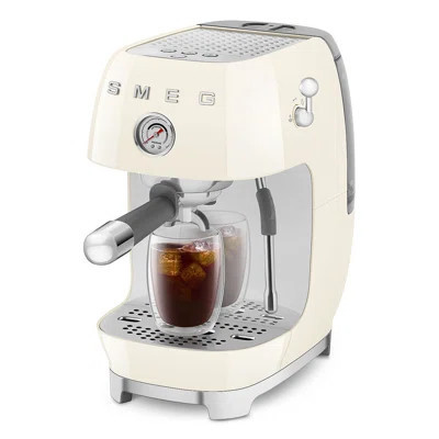50's Retro Style Espresso and Cold Brew Coffee Machine in Cream | Wayfair North America