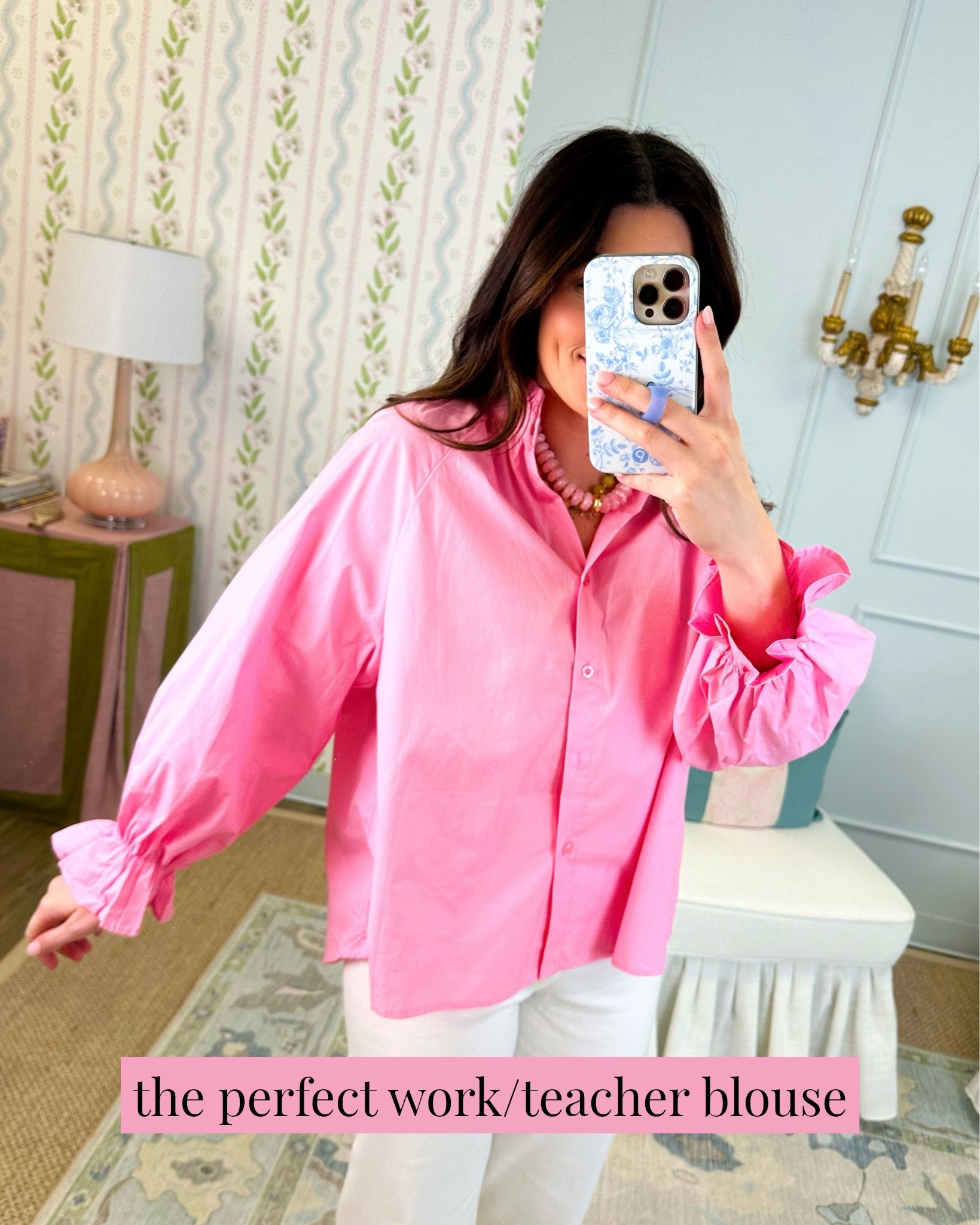 This 100% cotton Amazon blouse is such a great find for the classroom or the office! Pairs perfectly with a trouser or jean. Love blouses like this because I feel like they can also be incorporated into your daily life and wardrobe! Always a plus when it works for both work and play. Runs oversized. I’m in size small. Comes in lots of fun colors and will transition to fall well too. Consider this a closet staple! The neckline ruffles are my favorite. #workwear #teacherlook

#LTKSaleAlert #LTKWorkwear #LTKootd