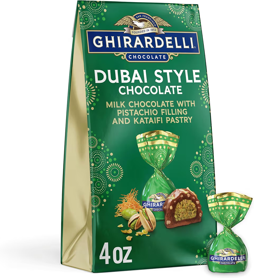 GHIRARDELLI Dubai Style Milk Chocolate with Pistachio Filling and Crispy Toasted Kataifi, Premium... | Amazon (US)