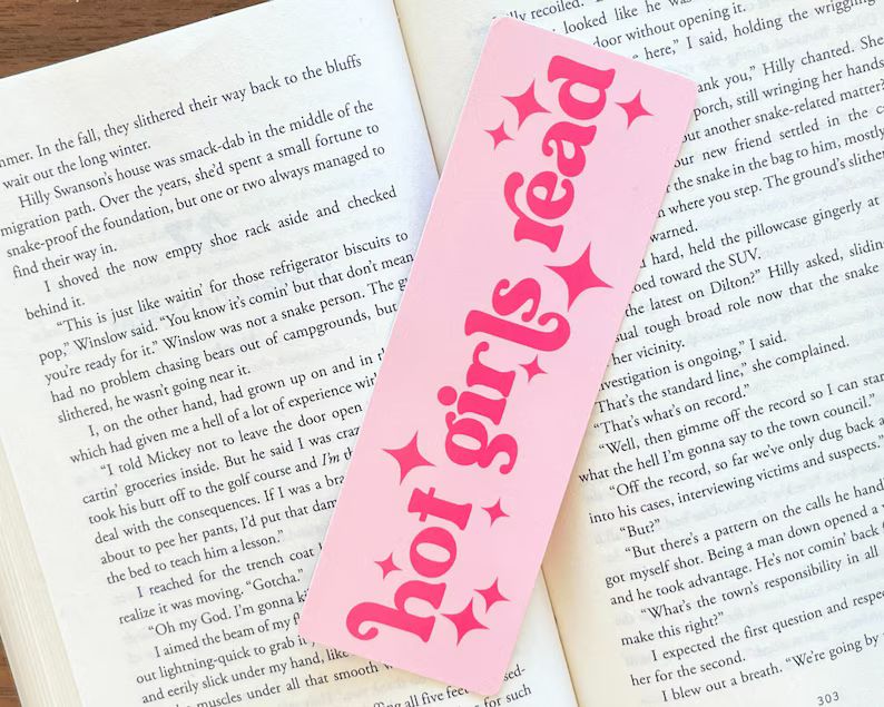 Pink Hot Girls Read Bookmark Printed on Both Sides, Bookish Merch, Book Club Swag - Etsy | Etsy (US)