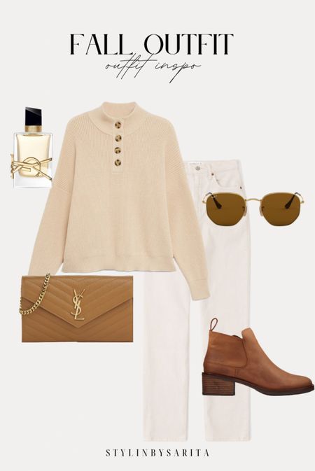 Neutral sweater, cream pants, ankle boots, boots, sunglasses, ysl bag, ysl perfume, fall outfits, fall fashion trends, trendy outfits 

#LTKU #LTKFind #LTKSeasonal