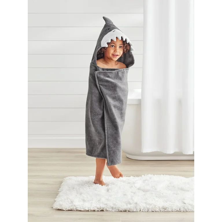 Your Zone Kids Shark Cotton Hooded Towel | Walmart (US)