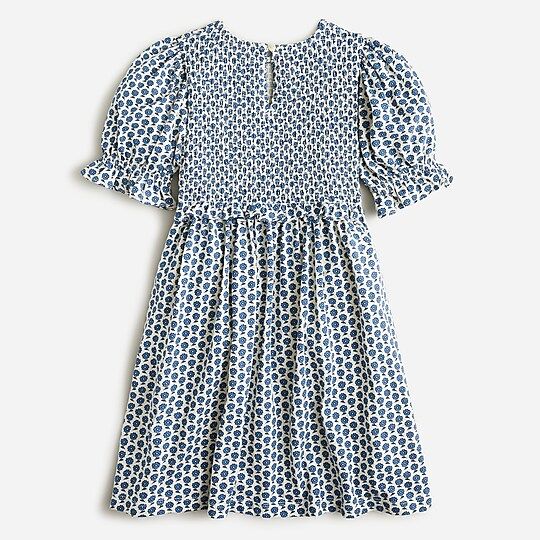 Girls' printed broken-in jersey smocked dress | J.Crew US