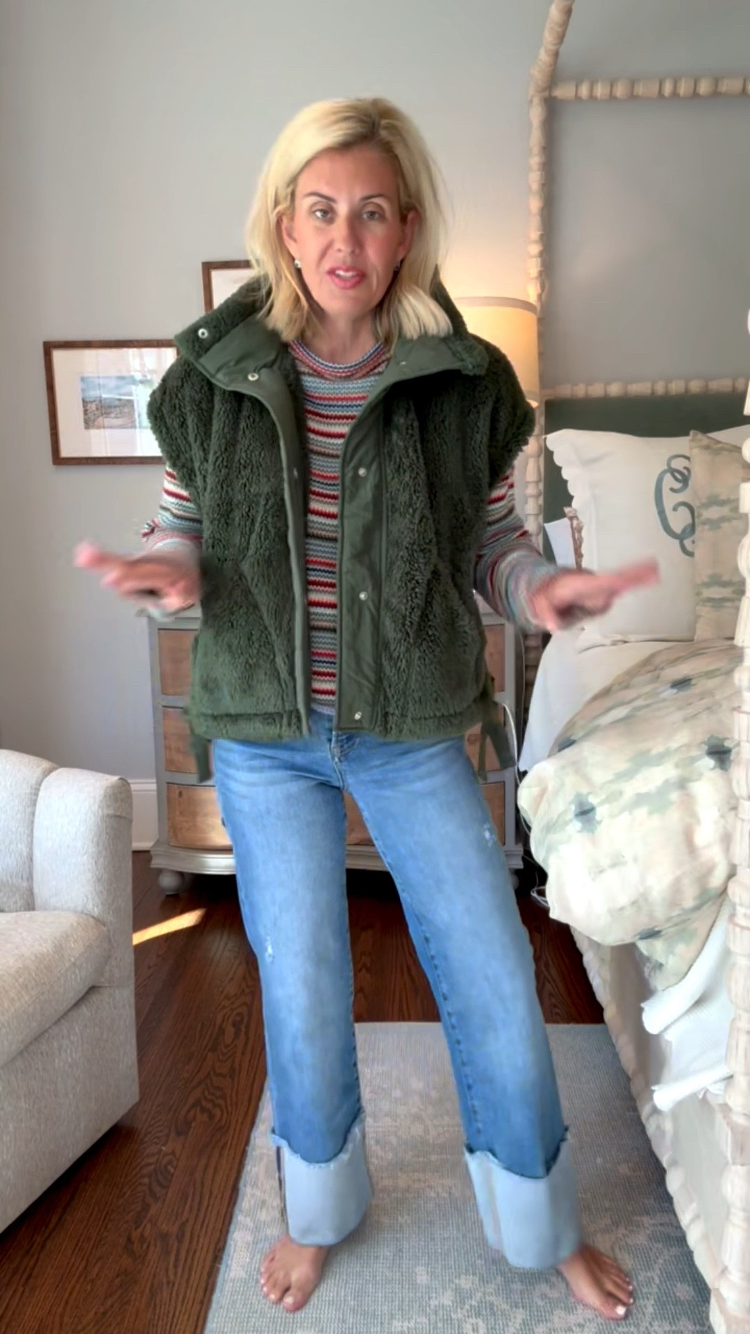 Social Threads Friends & Family sale starts today with code FF20 for 20% off!!
Sweater - small
Vest - xs 
Jeans - 25 
Slippers - 8 tts

#LTKdayinmylife #LTKSeasonal #LTKSaleAlert