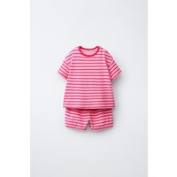 Zara - Striped T-Shirt And Bloomer Set - Pink - 9-12 Months (31,5 Inches) - Kids | Zara US
