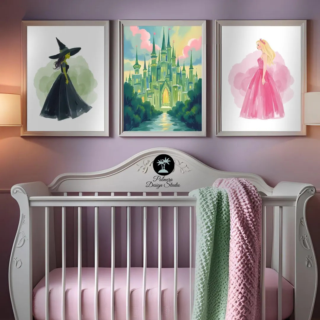Wicked Nursery Poster Set: Elphaba & Glinda Broadway Art (digital Download A1-A4 Sizes) - Etsy | Etsy (US)