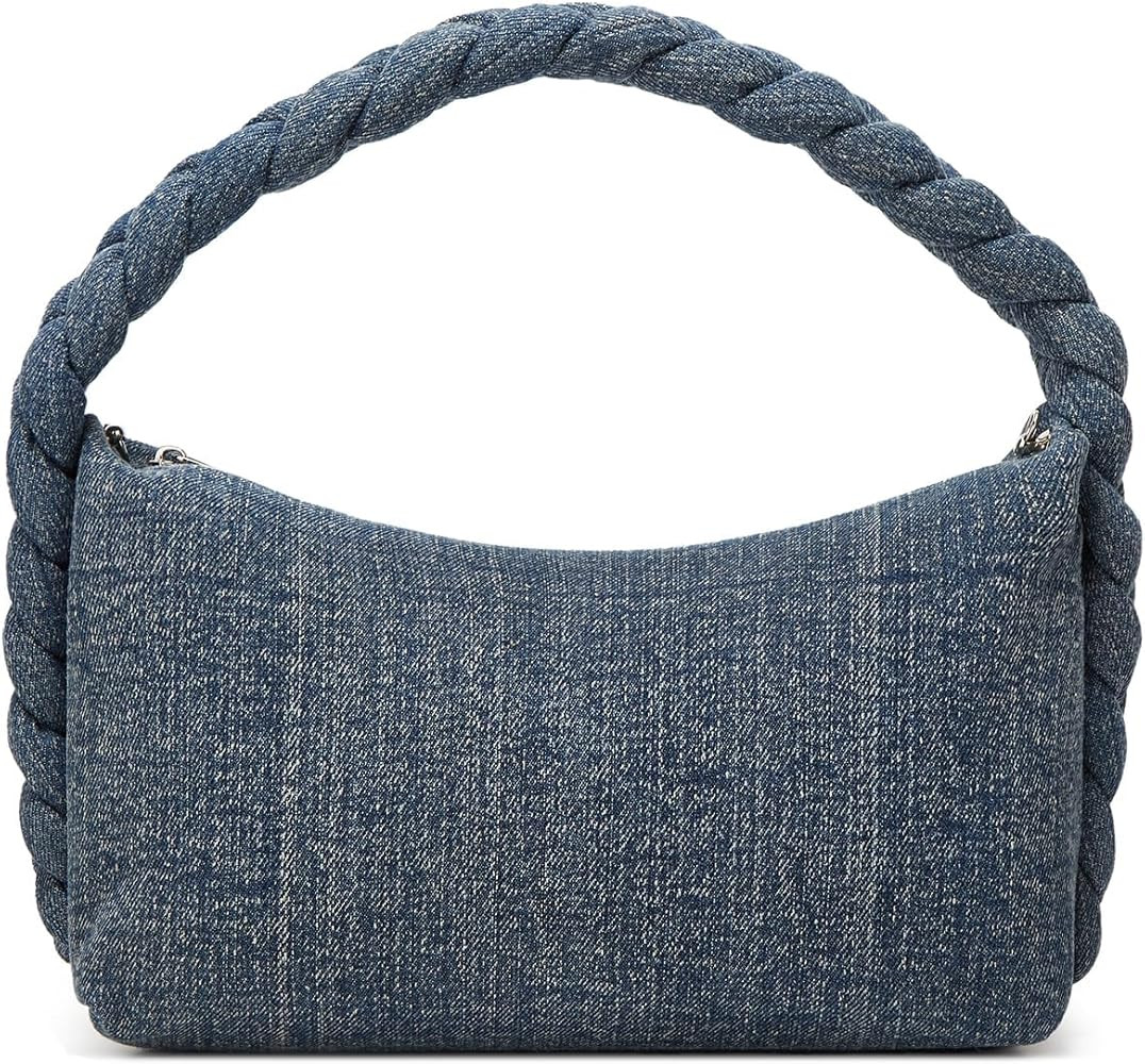 Denim Purses Women Jean Clutch Handbags Chain Satchel Tote Hobo Knot Woven Top Handle Trendy Shou... | Amazon (US)