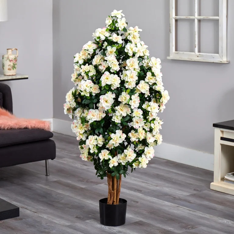 Nearly Natural 57in. Azalea Artificial Tree, Green - Walmart.com | Walmart (US)