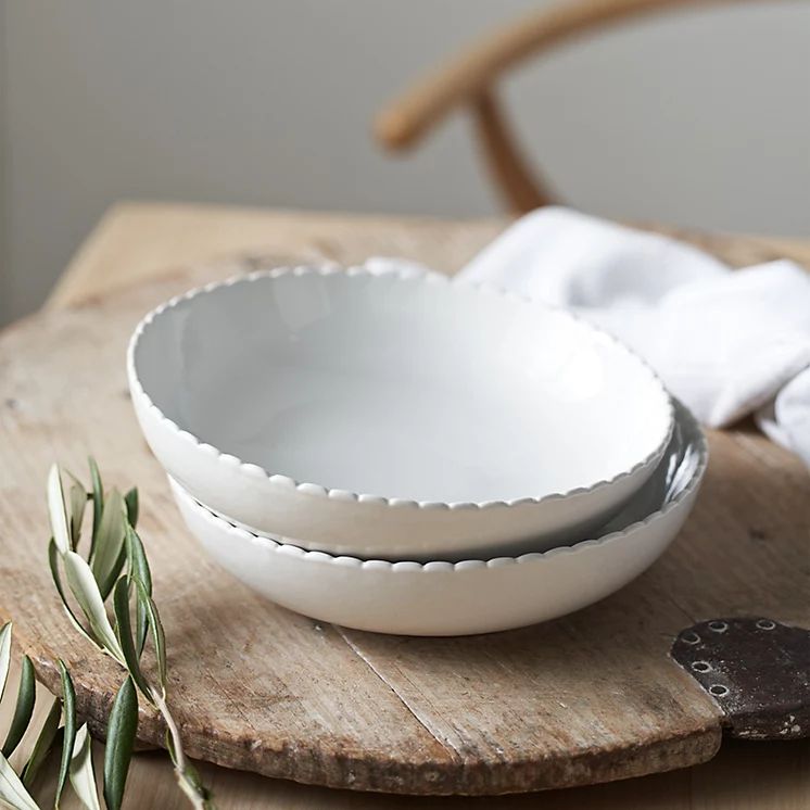 Scalloped Pasta Bowls – Set of 2 | The White Company (UK)