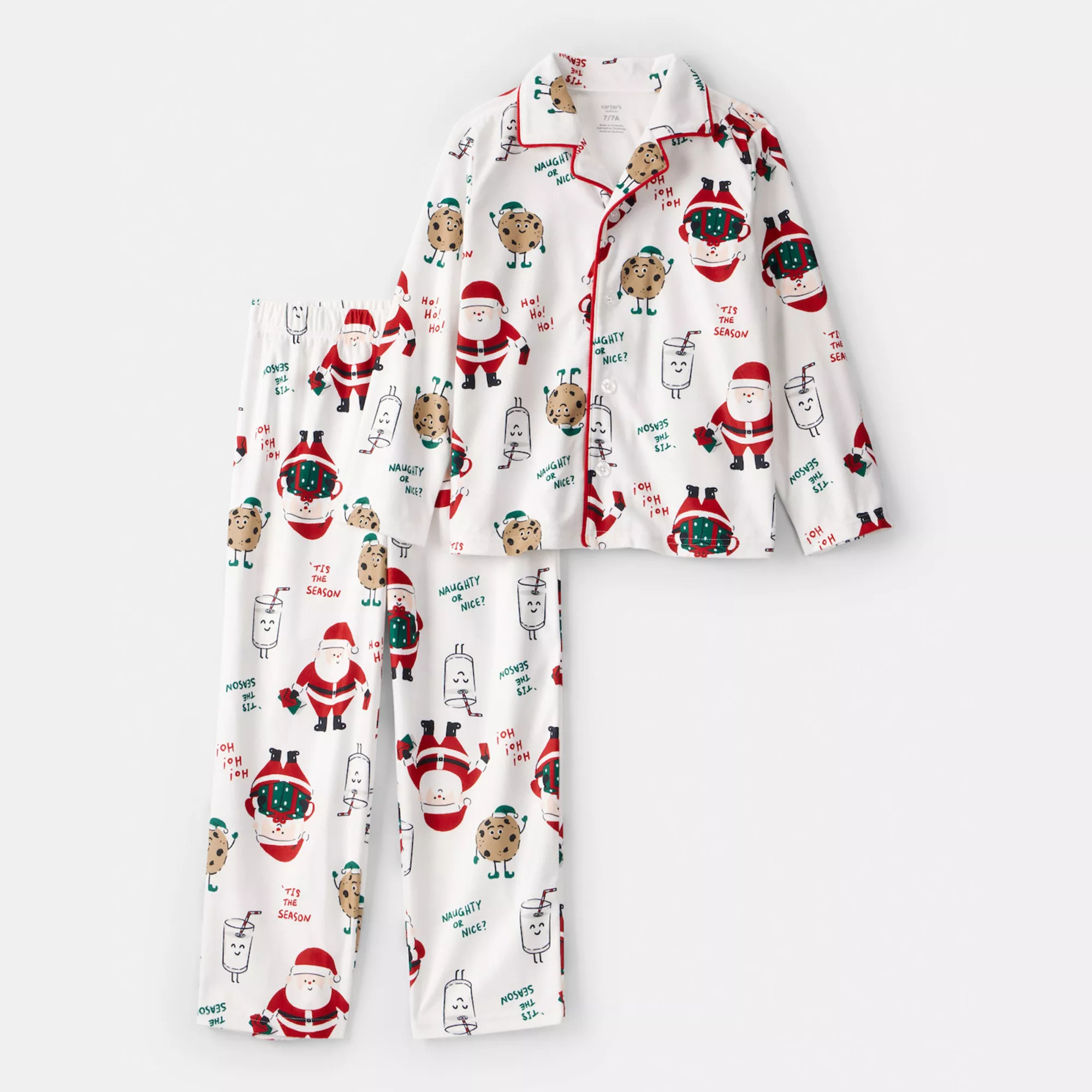 Boys 4-14 Carter's 2-pc. Santa Milk & Cookies Pajama Top & Pajama Bottoms Set | Kohl's