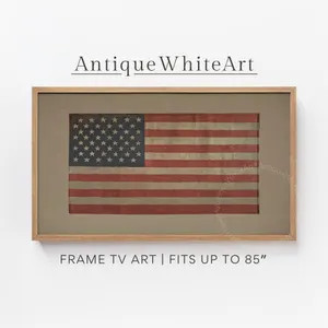 American Flag Frame TV Art, Vintage 4th of July Art,  Independence Day Frame TV Art, Patriotic US... | Etsy (Global)