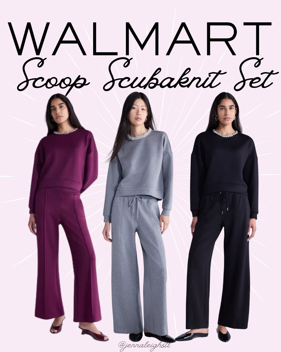 New at Walmart! This Scoop Scubaknit set is giving all the cozy fall vibes. I love the seamed sweatpants paired with the pearl embellished sweatshirt for a comfy look that still feels a little elevated. And it comes in women’s and women’s plus sizes! 

 #LTKootd #LTKMidsize #LTKPlusSize