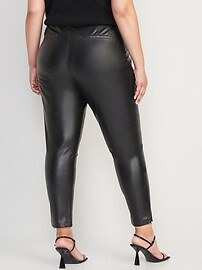 Extra High-Waisted Faux-Leather Zip Ankle Leggings for Women | Old Navy (US)
