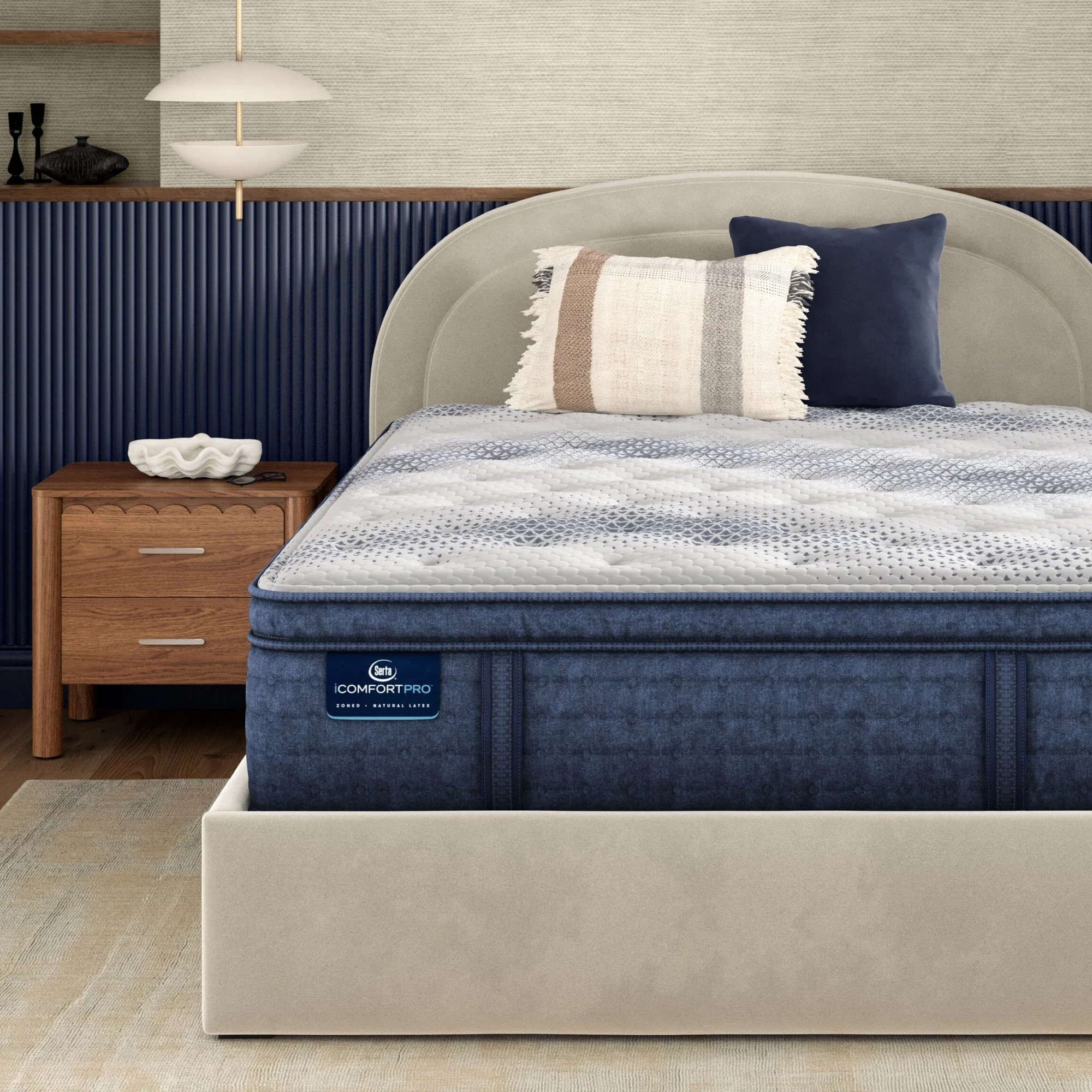 Serta iComfortPro Level Three 16" Latex Foam Plush Pillow Top Mattress - California King | Serta