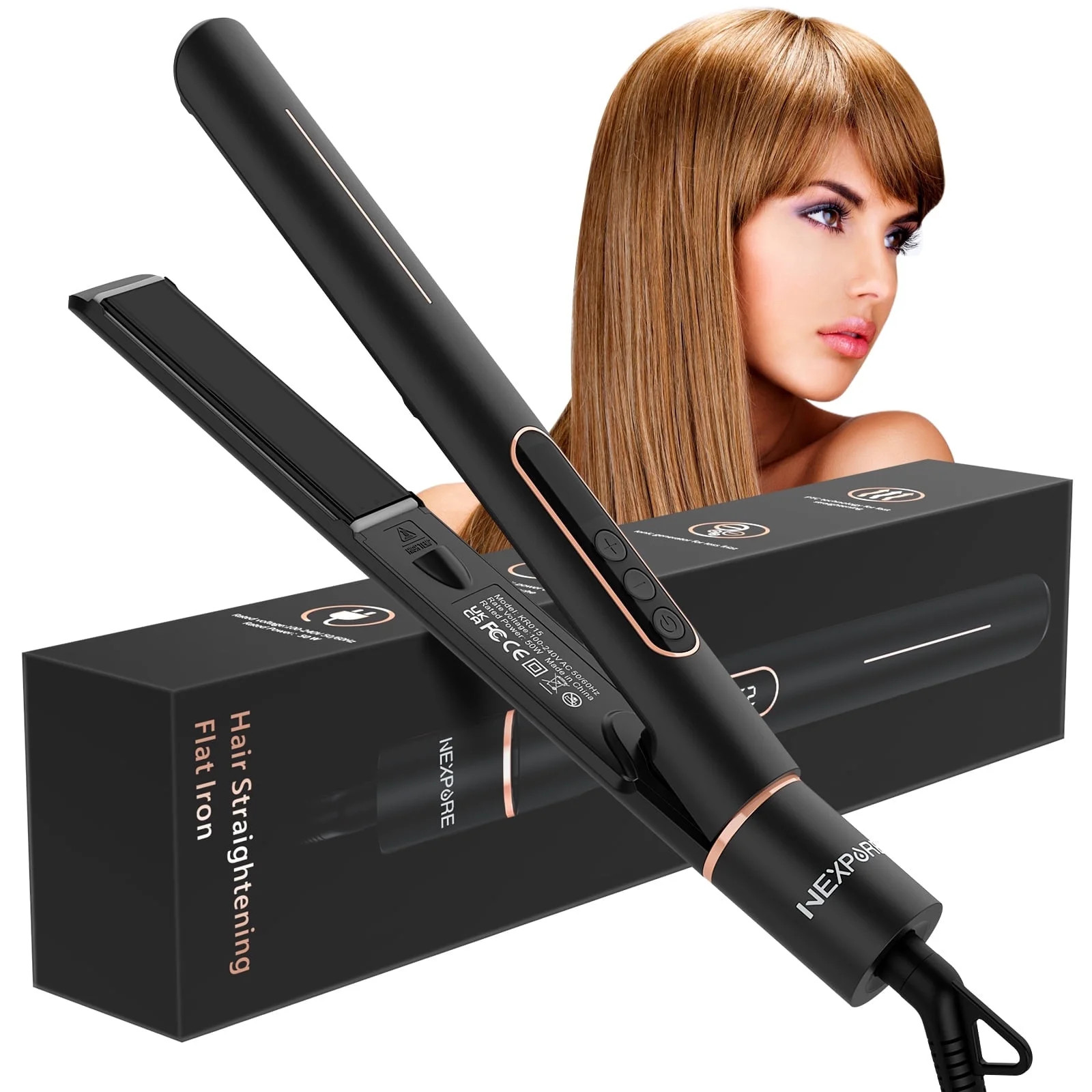 NEXPURE Professional 1" Flat Iron 2 in 1 Hair Straightener & Curling Iron Salon Styling Tool | Walmart (US)