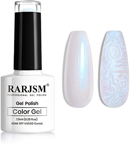 RARJSM Pearl Gel Nail Polish, Glitter Drawing Gel Polish Shimmer Mermaid Nail Gel Soak Off UV Gel... | Amazon (US)