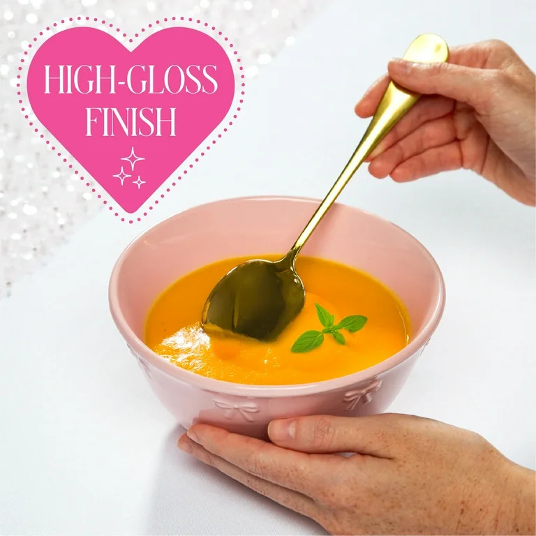 Paris Hilton London Collection Stoneware Soup Bowl, Embossed Bow Detailing, 6.25-inch, Blush Pink | Walmart (US)