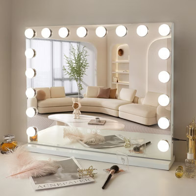 VANITII Hollywood Makeup Vanity Mirror-With Lights-32" x 23"-USB Port-Wall Mount-White | Target