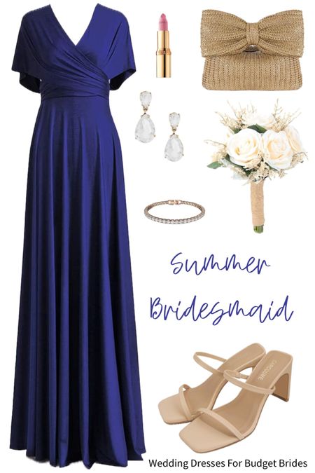 Love this versatile, convertible long bridesmaid dress. Style with gold and neutral accessories for a summer wedding. Other dress colors available, bump and plus size friendly. 

#longweddingguestdresses #bluebridesmaiddresses #amazondresses #pregnantbridesmaiddresses #destinationwedding 

#LTKWedding #LTKBump #LTKPlusSize