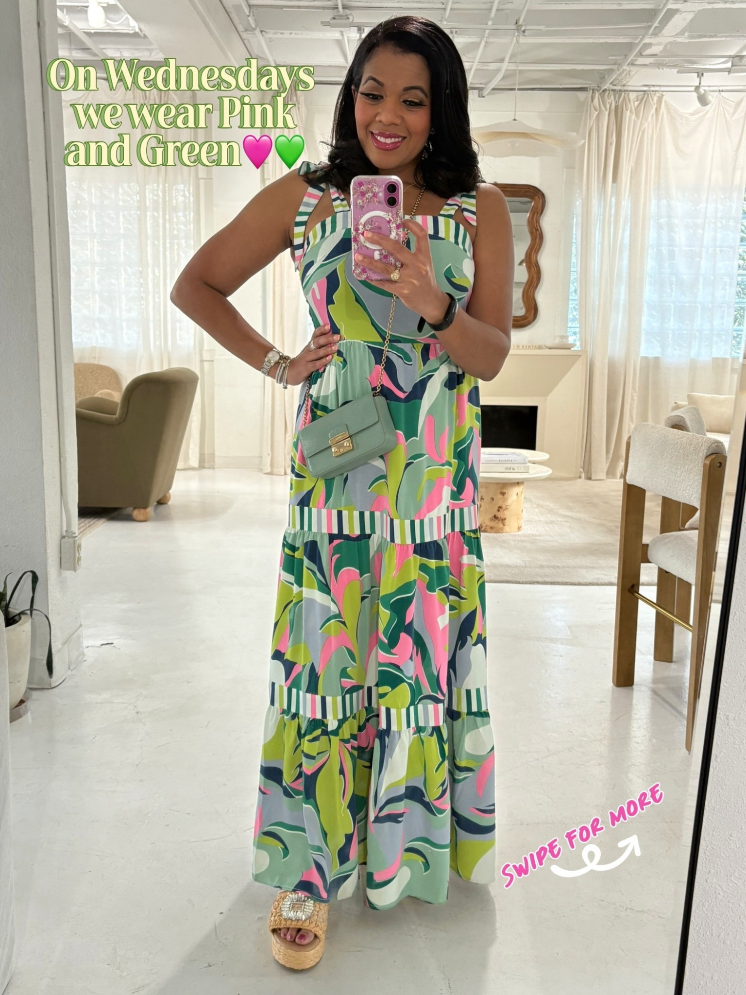 You already know what time it is! On Wednesdays we wear my favorite color combo, Pink and Green 💁🏽‍♀️🩷💚 #​courthousecouture  #​alphakappaalpha #​alphakappaalphasororityinc #​alphakappaalpja 🩷💚 #​aka1908 #aka1908💚💕 #aka1908💗💚💕💚 #aka1908💕💚 #aka1908💚💕💚💕 

#LTKFindsUnder100 #LTKFindsUnder50 #LTKStyleTip