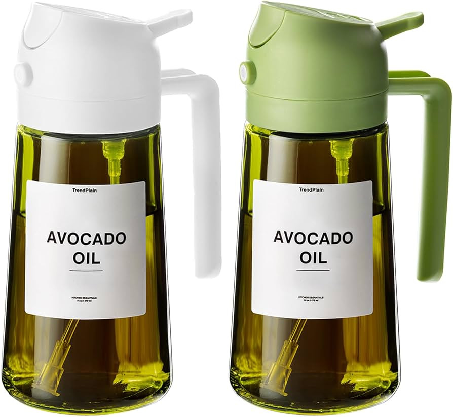 TrendPlain - 16oz Olive Oil Dispenser for Kitchen - 2 in 1 Olive Oil Dispenser and Oil Sprayer - ... | Amazon (US)