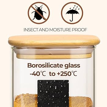 Comsaf Spice Jars with Label，8 oz Small Glass Jars with Lids, 6 Pcs Seasoning Containers, Recta... | Amazon (US)