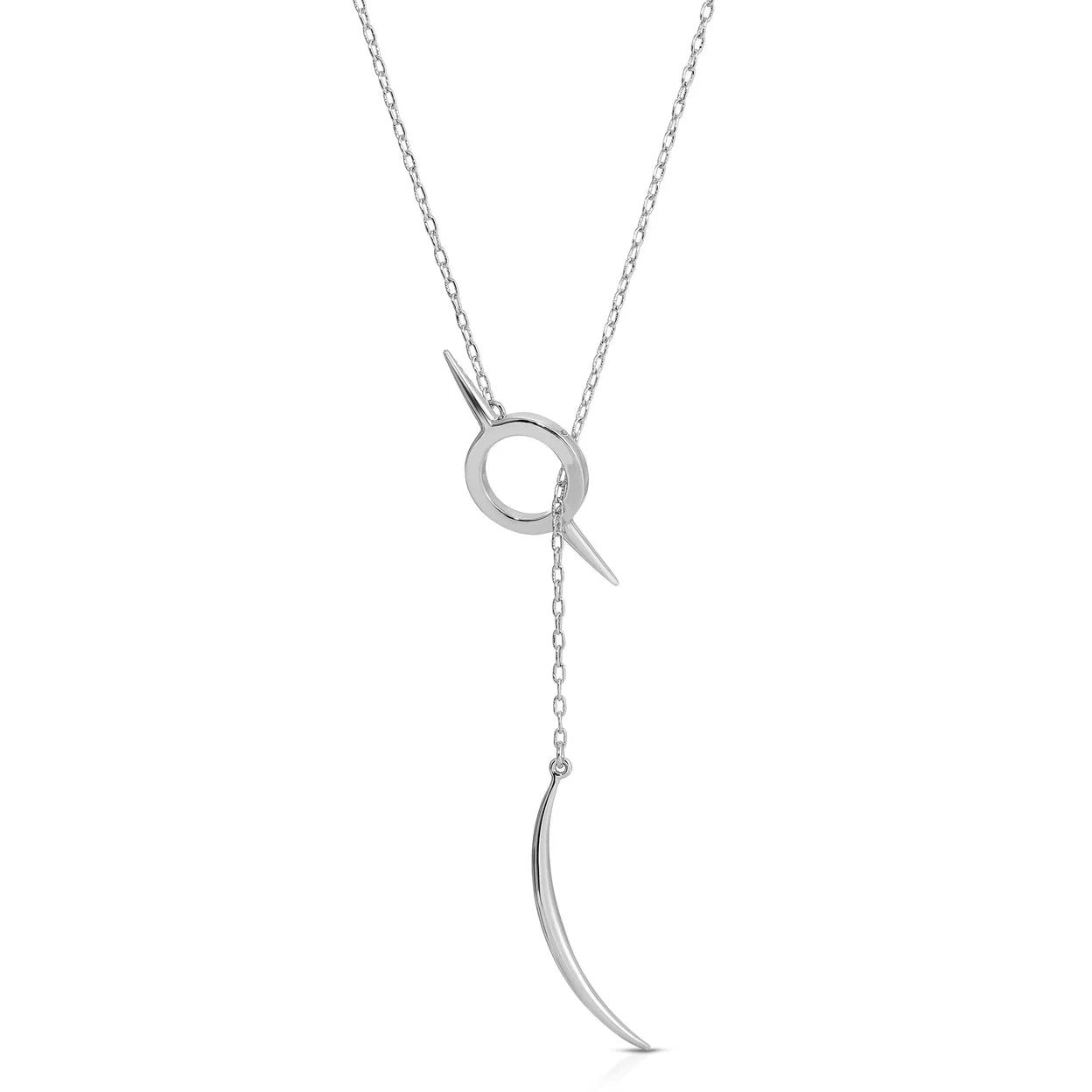 Michelle Campbell Jewelry Women's Talon Threader Lariat Necklace, Brass with Rhodium Overlay - Wa... | Walmart (US)
