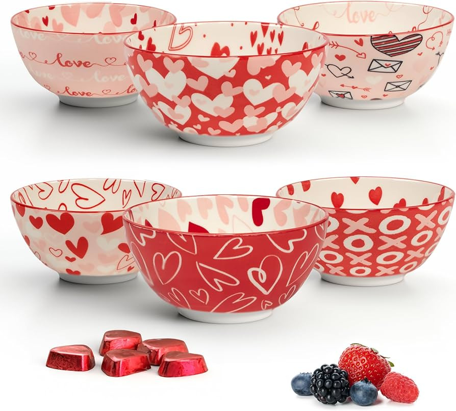 Cerified International Certified International Valentine's Day 5" All Purpose Bowls, Set of 6, Mu... | Amazon (US)
