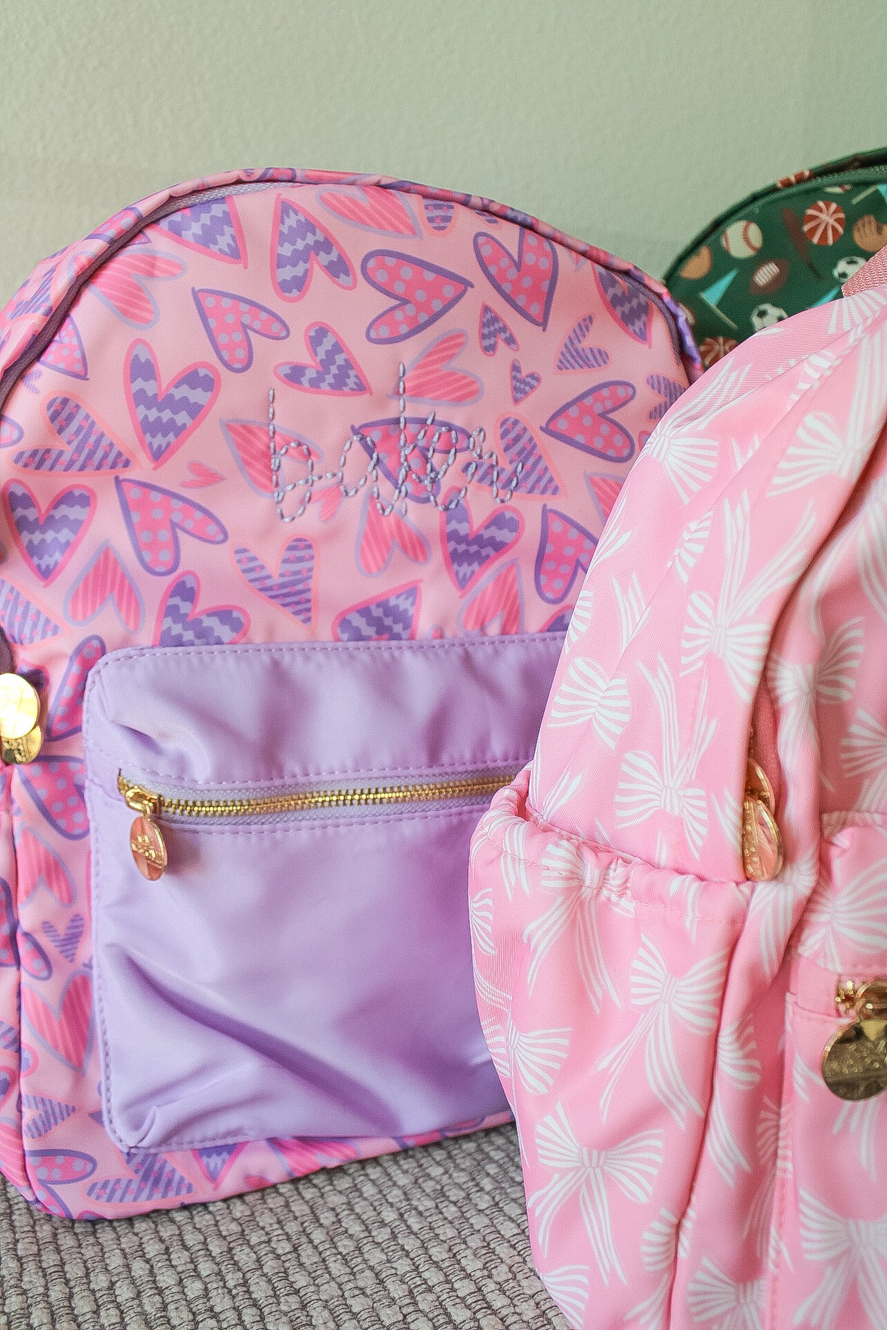 Lilac Hearts Backpack | KenzKustomz