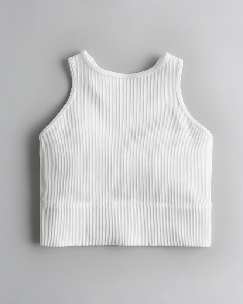 Women's Gilly Hicks Ribbed Seamless Longline High-Neck Bra Top | Women's Activewear | HollisterCo... | Hollister (UK)