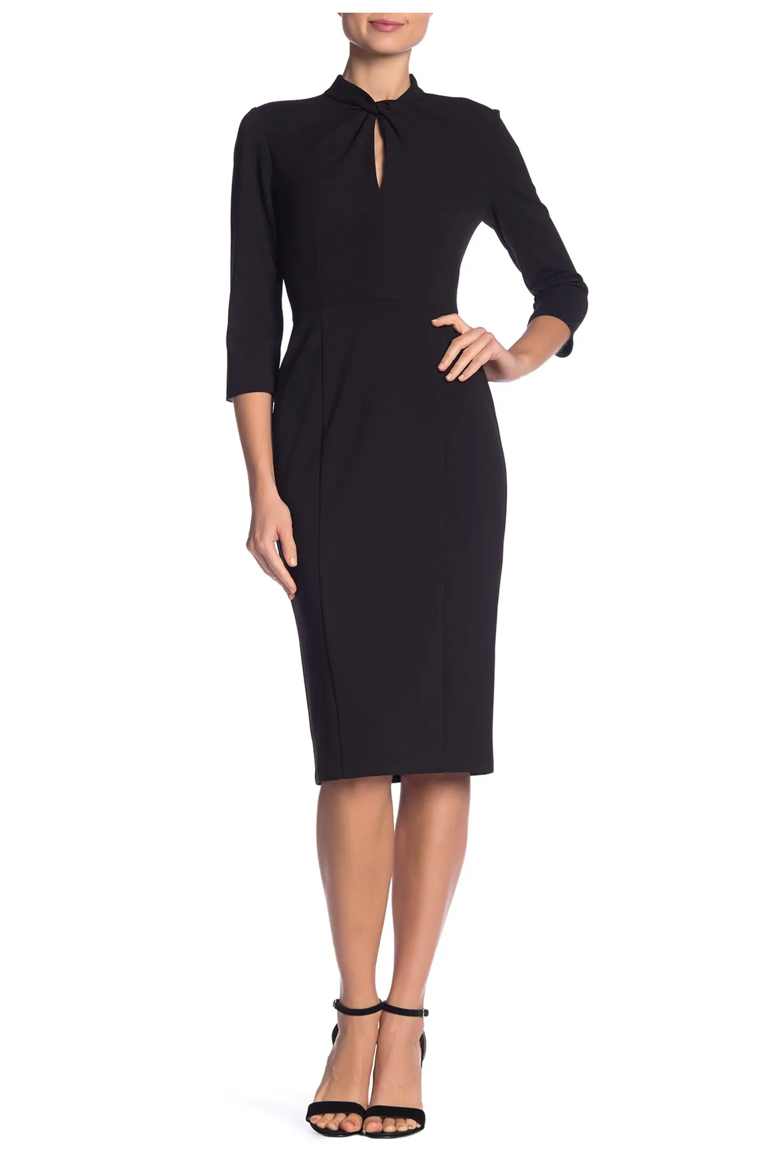 Donna Morgan Crepe Three-Quarter Sleeve Sheath Dress | Nordstromrack | Nordstrom Rack