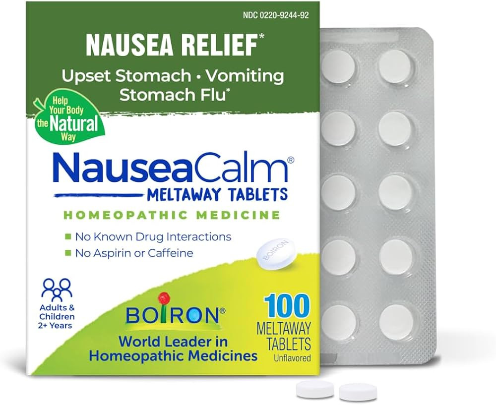 Boiron NauseaCalm Tabs - 100 Count - Relief for Upset Stomach, Nausea, and Vomiting Due to Stomac... | Amazon (US)