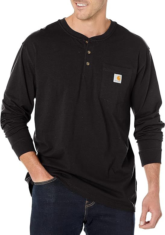 Carhartt Men's Loose Fit Heavyweight Long-Sleeve Pocket Henley T-Shirt | Amazon (US)