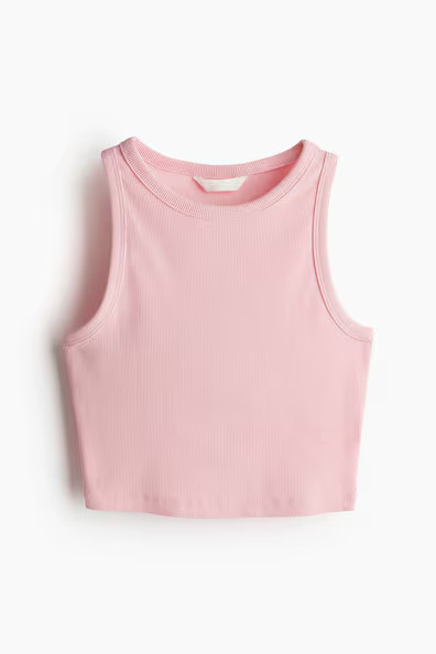 H & M - Crop Tank Top - Light Pink | H&M (US + CA)