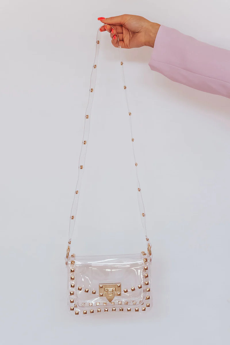 Going Out Clear Studded Purse | Apricot Lane Boutique