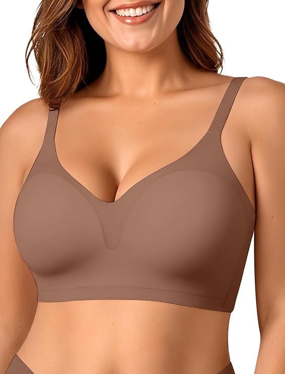 OEAK Womens Comfortable Bra Push Up Bras Wireless Support Lift Brassiere V Neck Full Coverage Eve... | Amazon (US)