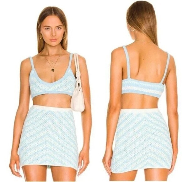New! For Love And Lemons Corinna knit skirt and bralette top set 2609 | Poshmark