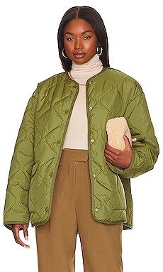 L'Academie Rory Jacket in Olive Green from Revolve.com | Revolve Clothing (Global)