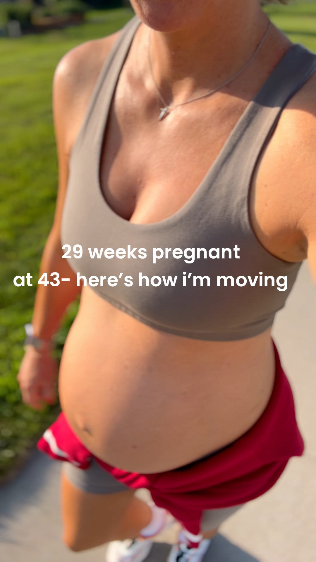 Morning workout routine at 43- 
29 weeks pregnant with our 4th.

This organic cotton matching set is my go to. His shoes are so comfortable for walking and lifting no shoe tying required👏🏻

#LTKfitnessgoals #LTKdayinmylife #LTKOver40