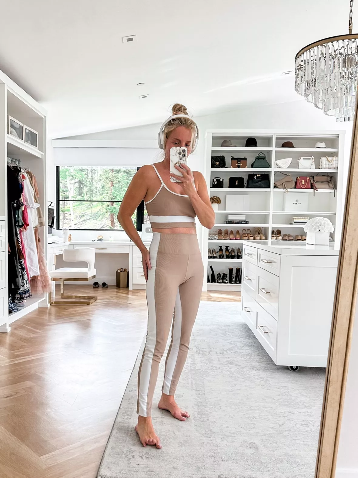 Eva Sports Bra in Taupe & White curated on LTK