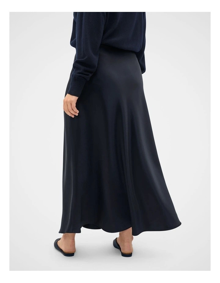 Seed HeritageSatin Midi Skirt in Twilight Blue | Myer